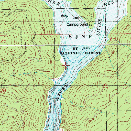 Topographic Map of Breakfast Creek, ID