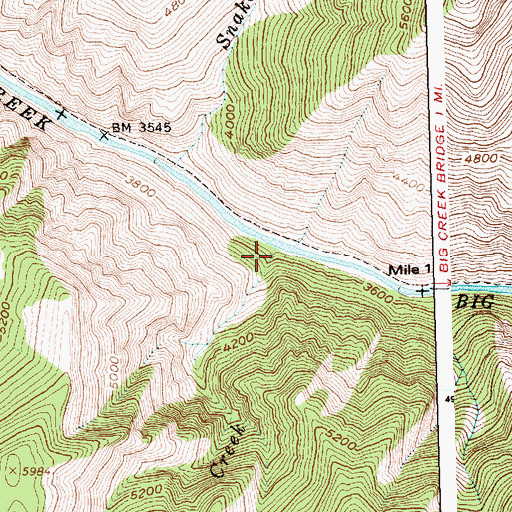 Topographic Map of Breeching Creek, ID