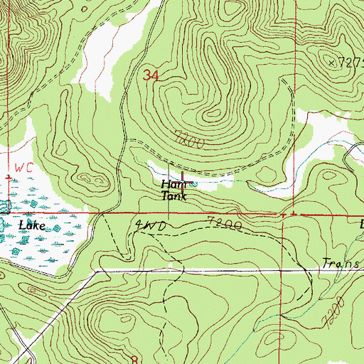 Topographic Map of Ham Tank, AZ