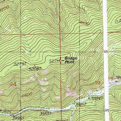 Topographic Map of Bridge Point, ID