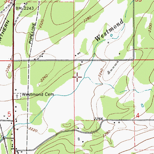 Topographic Map of Bridgeview Creek, ID