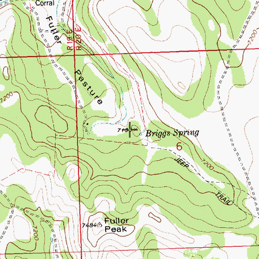 Topographic Map of Briggs Spring, ID