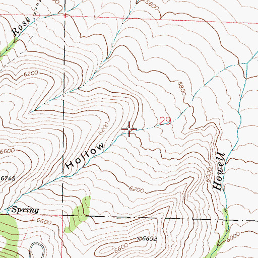 Topographic Map of Broad Hollow, ID