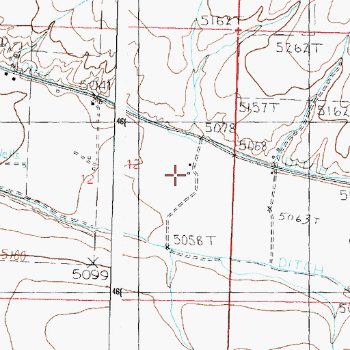 Topographic Map of Broken Circle Ranch, ID