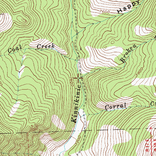 Topographic Map of Broken Ridge Creek, ID