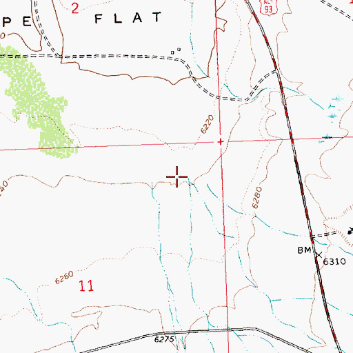 Topographic Map of Broken Wagon Creek, ID