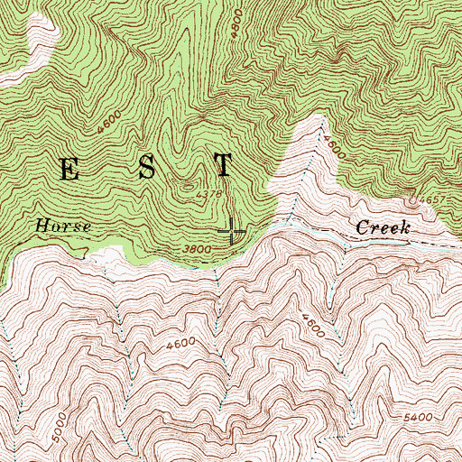 Topographic Map of Bronco Creek, ID