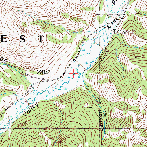 Topographic Map of Brooks Canyon, ID