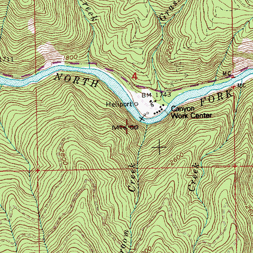 Topographic Map of Broom Creek, ID