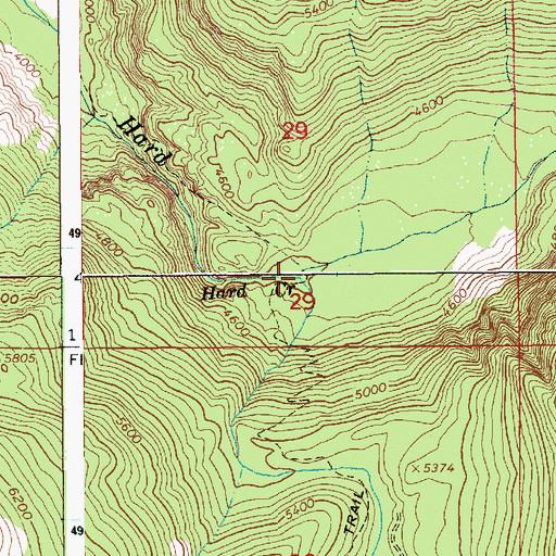 Topographic Map of Brown Creek, ID