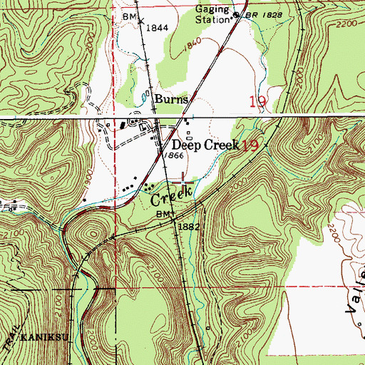Topographic Map of Brown Creek, ID
