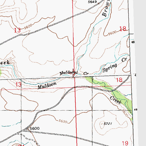 Topographic Map of Brown Creek, ID
