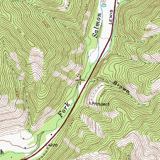 Topographic Map of Brown Gulch, ID