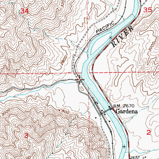 Topographic Map of Brownlee Creek, ID