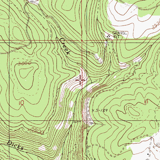 Topographic Map of Browns Camp Creek, ID