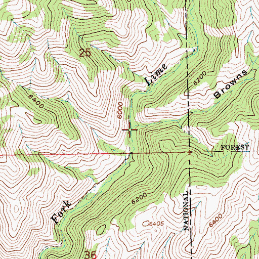 Topographic Map of Browns Gulch, ID