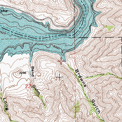 Topographic Map of Browns Gulch, ID