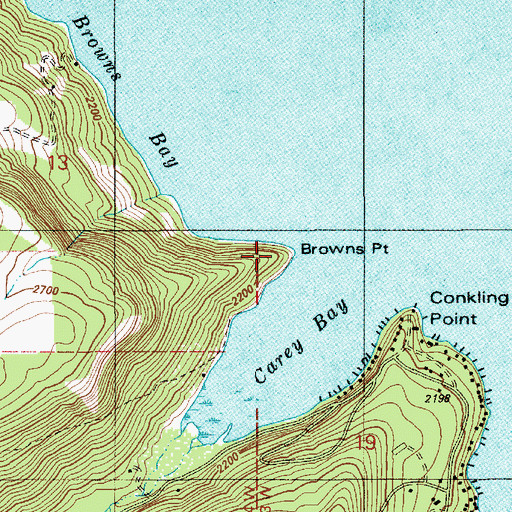 Topographic Map of Browns Point, ID