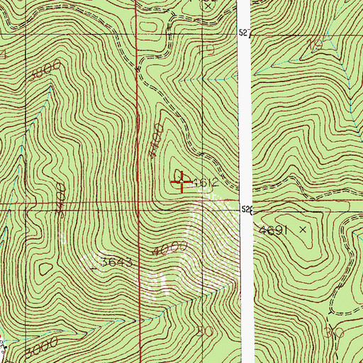 Topographic Map of Browns Ridge, ID
