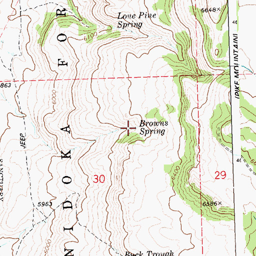 Topographic Map of Browns Spring, ID