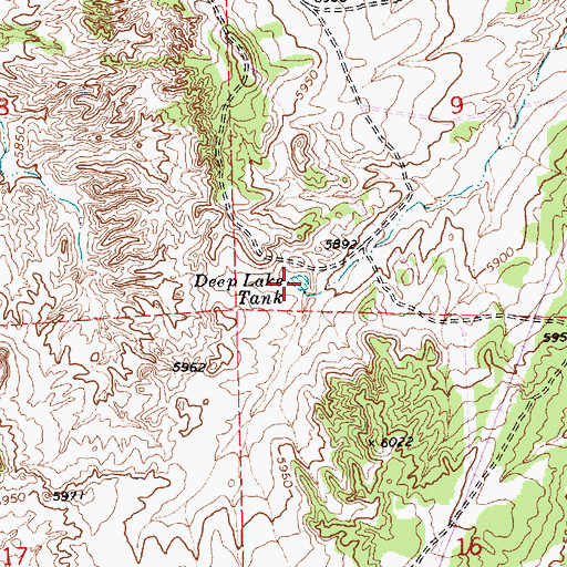 Topographic Map of Deep Lake Tank, AZ