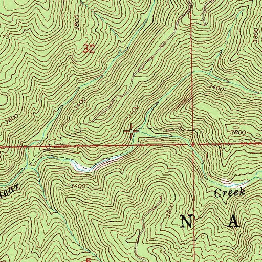 Topographic Map of Browns Spring Creek, ID