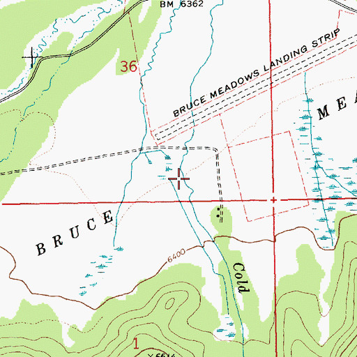 Topographic Map of Bruce Meadows, ID