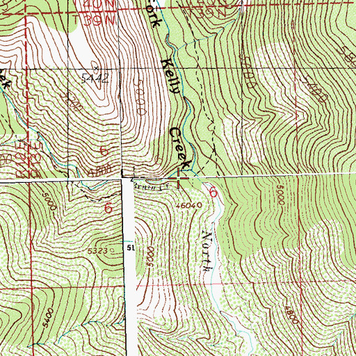 Topographic Map of Bruin Creek, ID