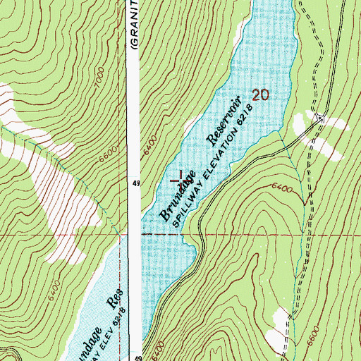 Topographic Map of Brundage Reservoir, ID