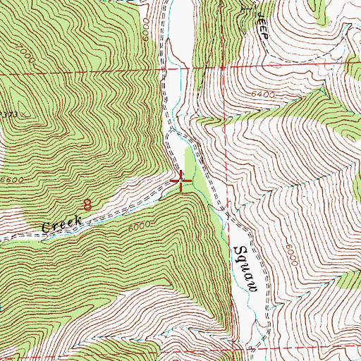 Topographic Map of Bruno Creek, ID