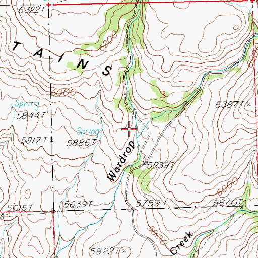 Topographic Map of Brush Canyon, ID