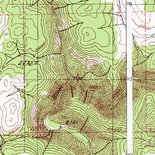 Topographic Map of Brush Creek, ID