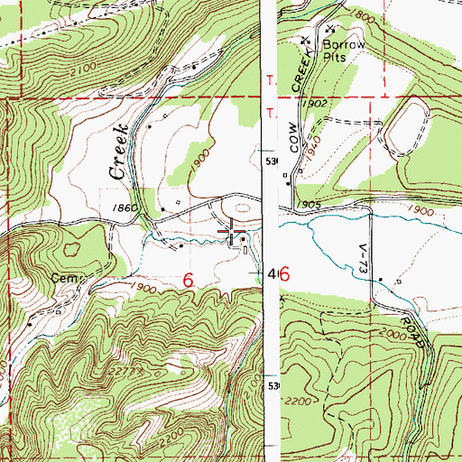 Topographic Map of Brush Creek, ID