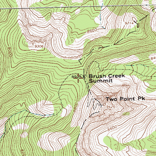 Topographic Map of Brush Creek, ID