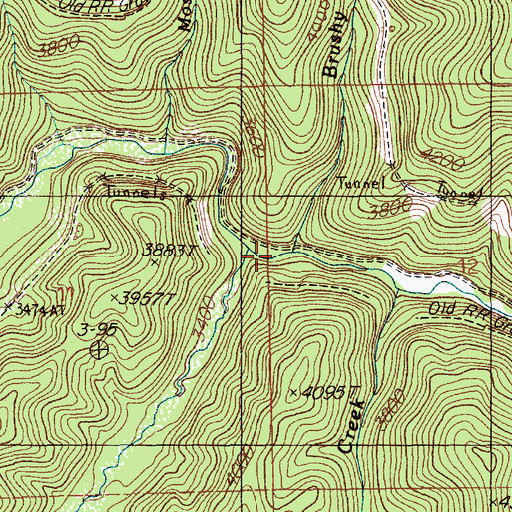 Topographic Map of Brushy Creek, ID