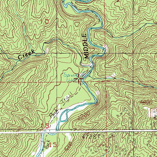 Topographic Map of Bryan Creek, ID