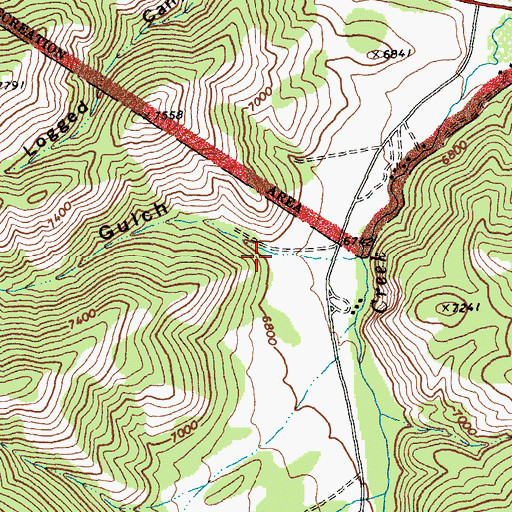 Topographic Map of Buccal Gulch, ID
