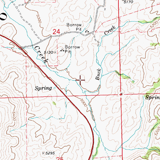 Topographic Map of Buck Creek, ID