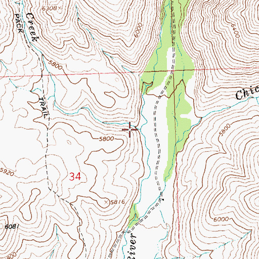 Topographic Map of Buck Creek, ID
