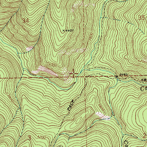 Topographic Map of Buck Creek, ID