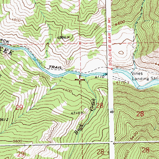 Topographic Map of Buck Creek, ID