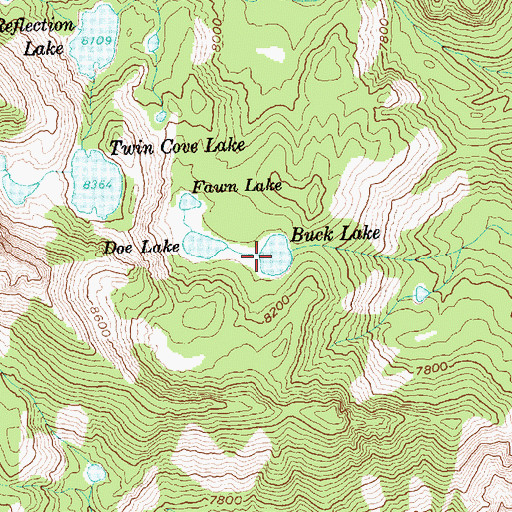 Topographic Map of Buck Lake, ID