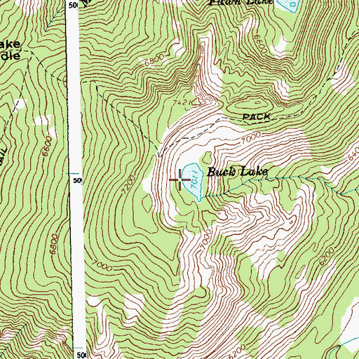 Topographic Map of Buck Lake, ID