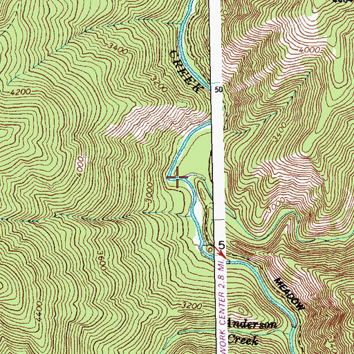 Topographic Map of Buck Lake Creek, ID