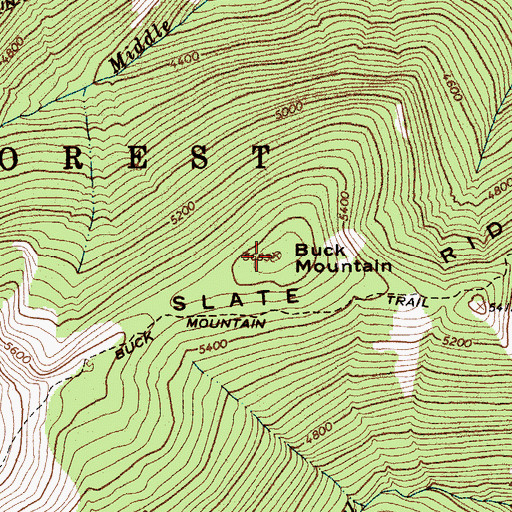 Topographic Map of Buck Mountain, ID