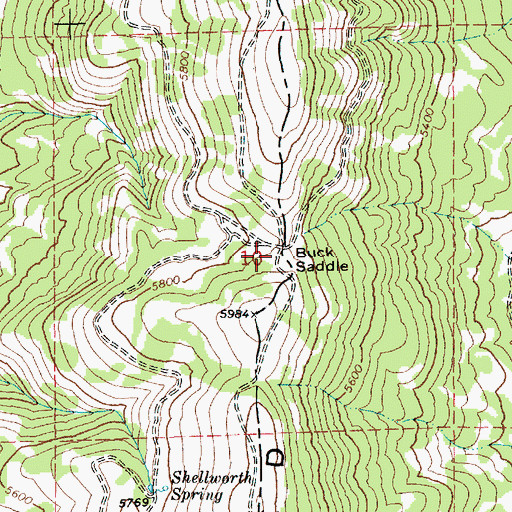 Topographic Map of Buck Saddle, ID