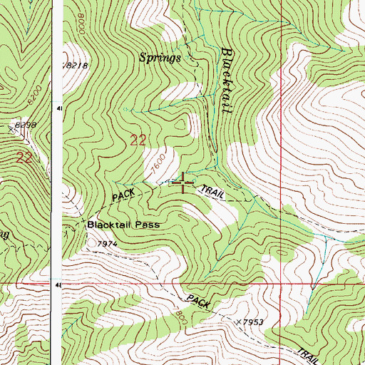 Topographic Map of Buck Spring, ID