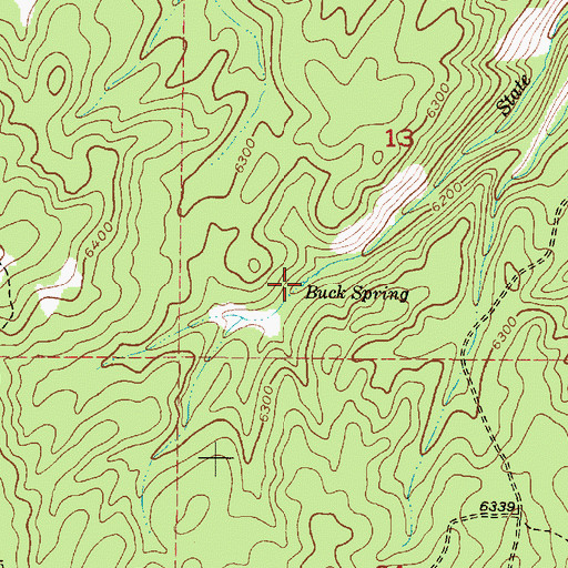 Topographic Map of Buck Spring, ID
