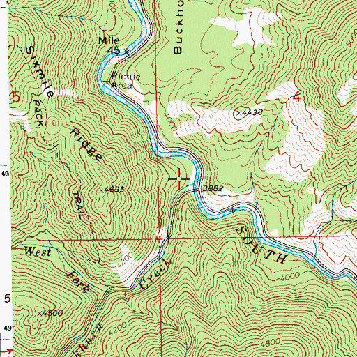 Topographic Map of Buckhorn Creek, ID