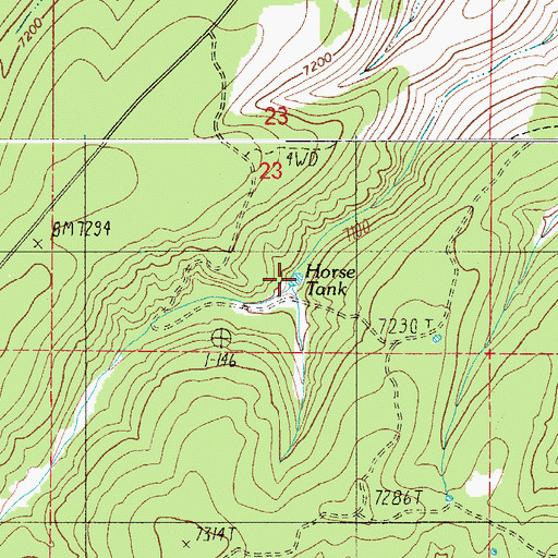 Topographic Map of Horse Tank, AZ